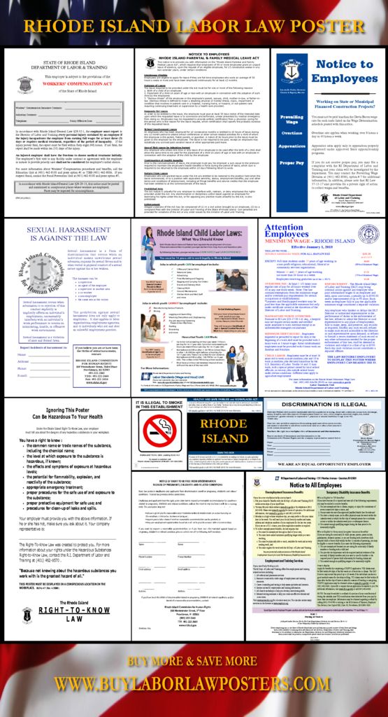 Rhode Island State Labor Law Poster
